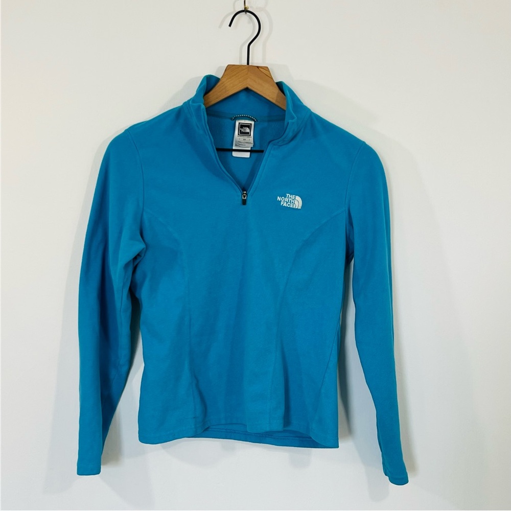 The North Face 1/4 Zip Fleece Pullover Blue Collared Sweater Jacket Size Small